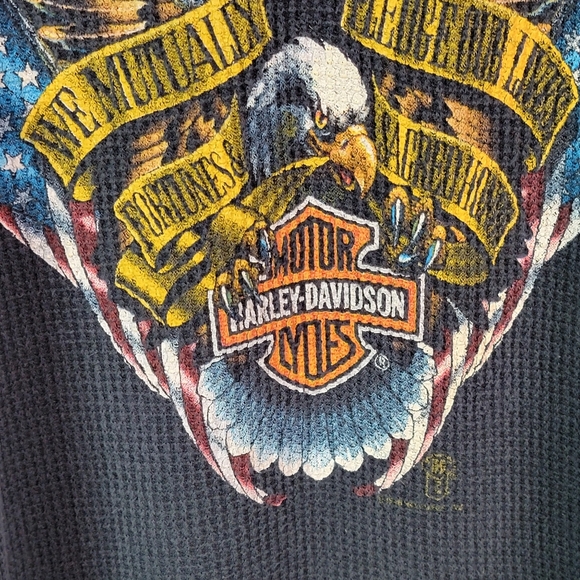 Harley-Davidson Vintage 80's American Eagle Graphic Long Johns Size M RARE - Picture 3 of 9